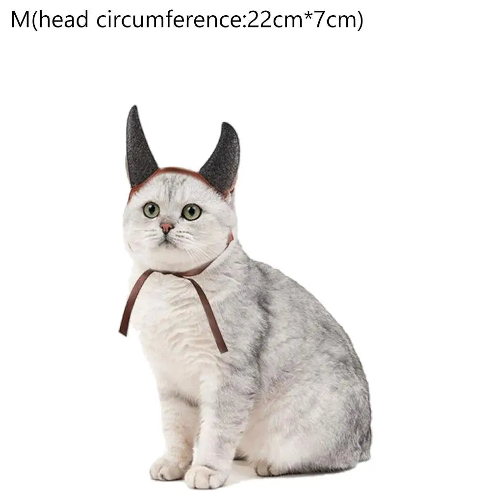 Pet Costume Devil Horn Headband Accessory Animal Headpiece Cosplay Halloween Party Props Funny Demon Cosplay for Dogs Cats Gifts Oasis Select 02