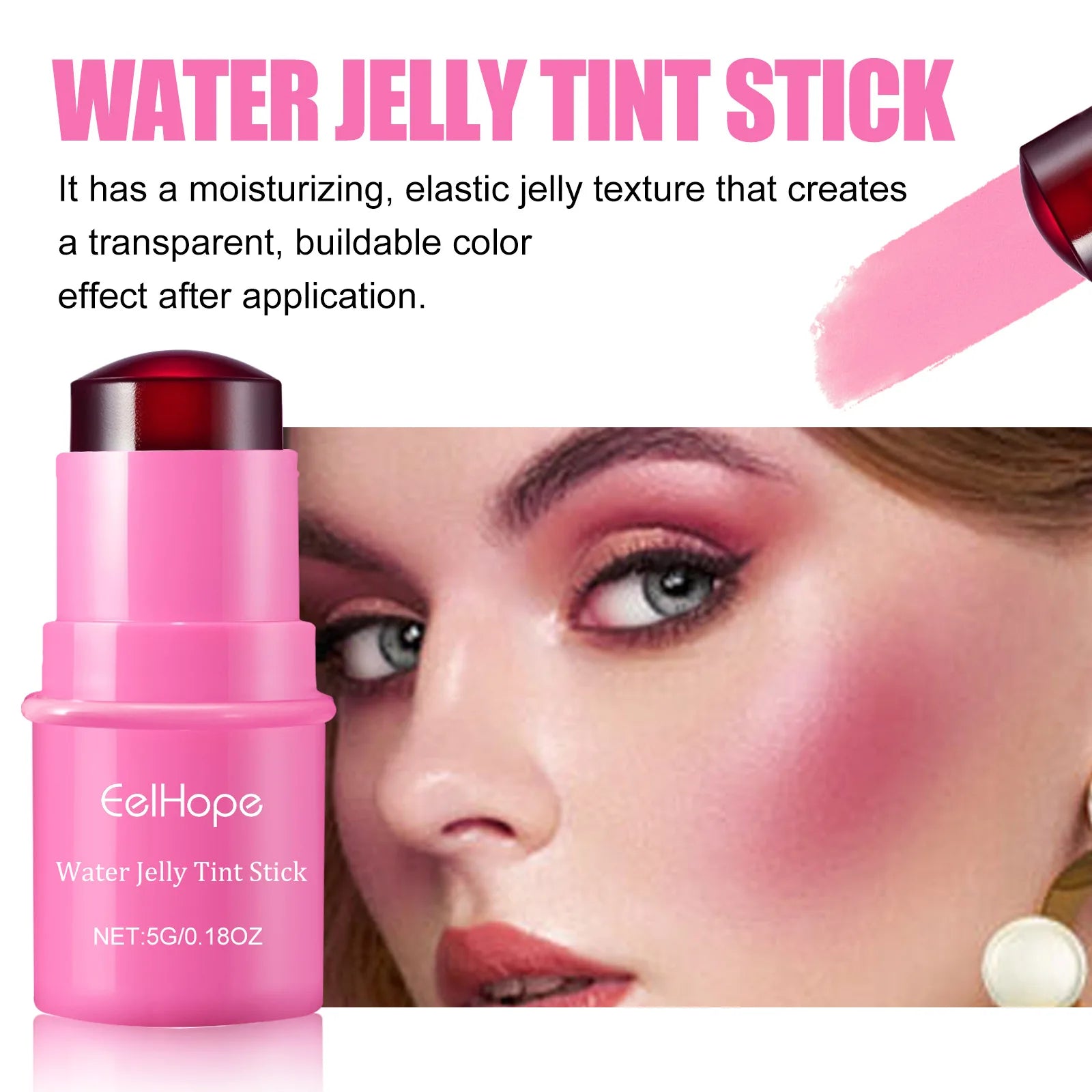 Eelhope 3-in-1 Milk Jelly Tint Blush & Lip Stick | Matte Finish Blush & Lip Tint Stick Oasis Select