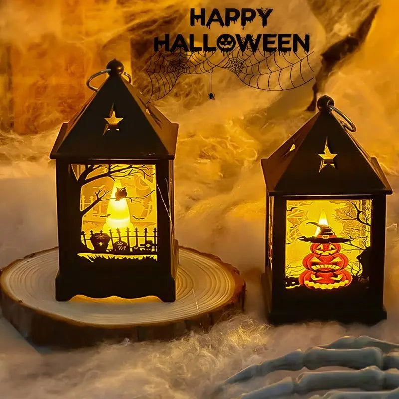 Creative Halloween Portable Pumpkin Wind Lantern Atmosphere Ornaments Holiday Decorations Photo Props Halloween Gifts Oasis Select