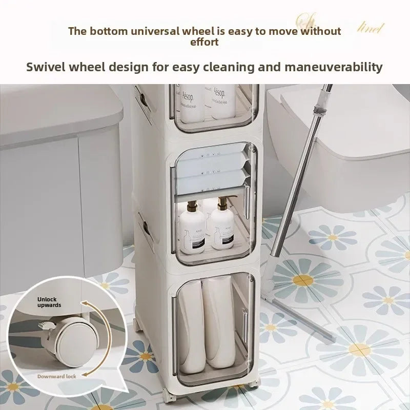 Multi-functional Crack rack kitchen locker refrigerator very narrow 21cm wide storage cabinet bathroom trolley Oasis Select
