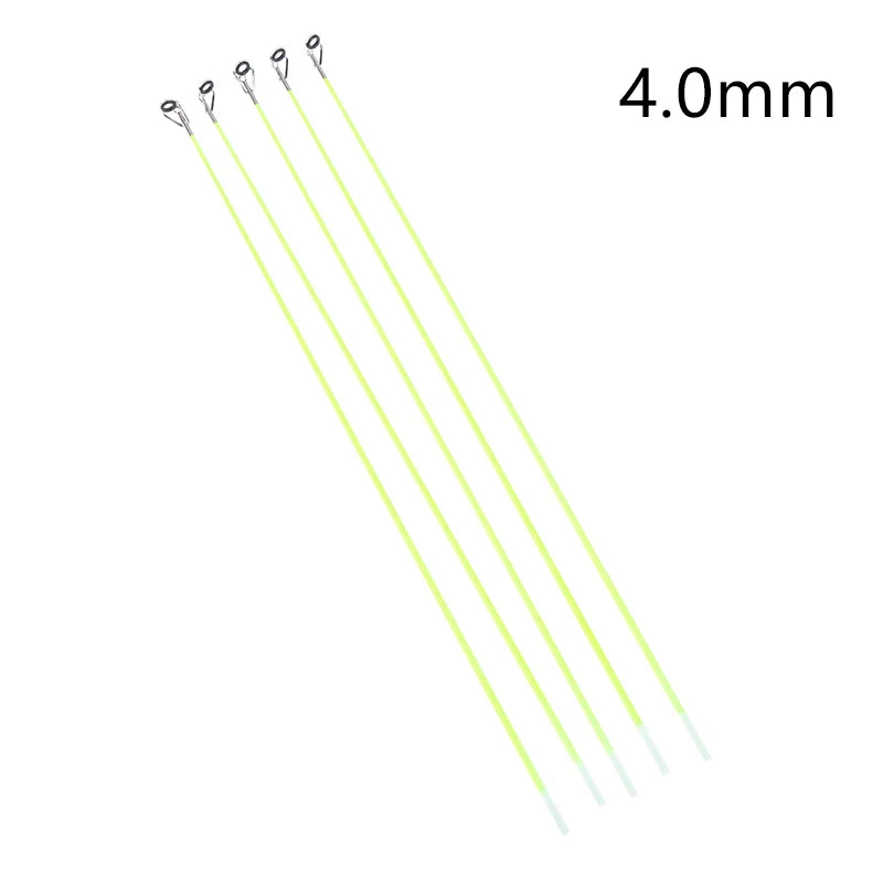 New 5Pcs 42CM Boat/Raft Rod Tip Spare Tail Fiberglass Refit Replacement Fishing Rod Tip With Top Ring Fishing Gear Accessories Oasis Select F