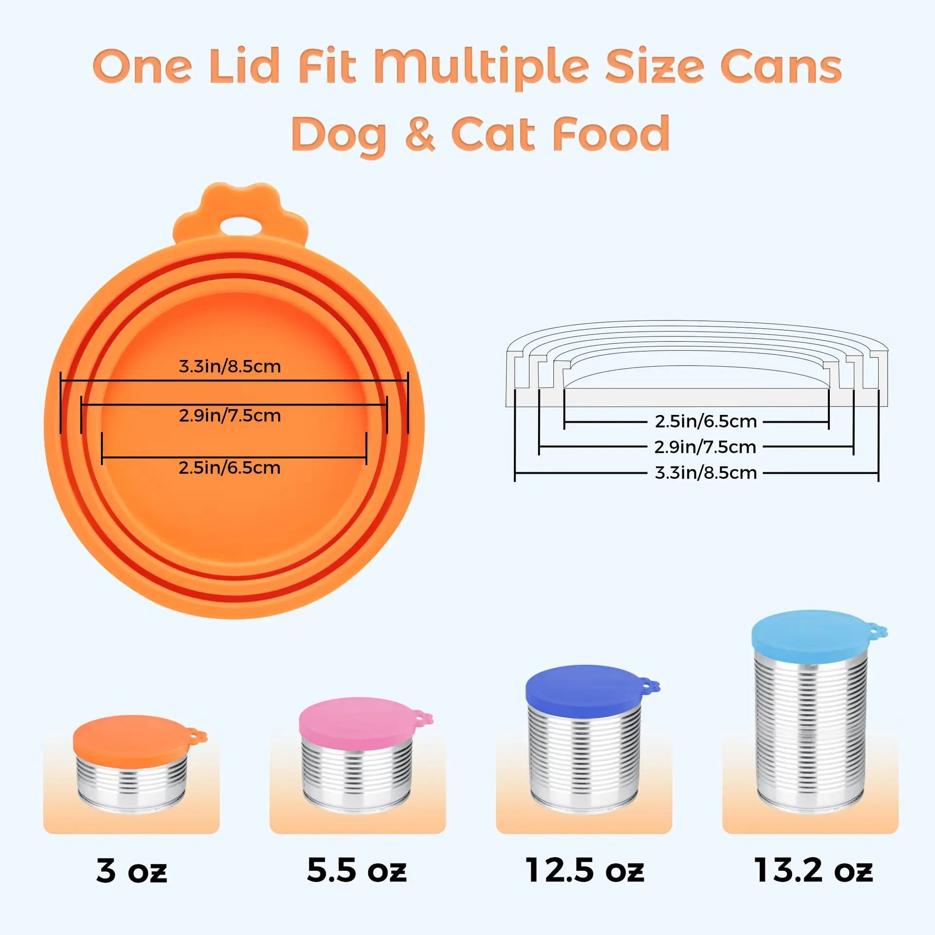 Silicone Pet Food Can Lid Food Preservation Lid Cat and Dog Food Sealing Lid Three-in-One Silicone Can Lid to Prevent Spoilage Oasis Select