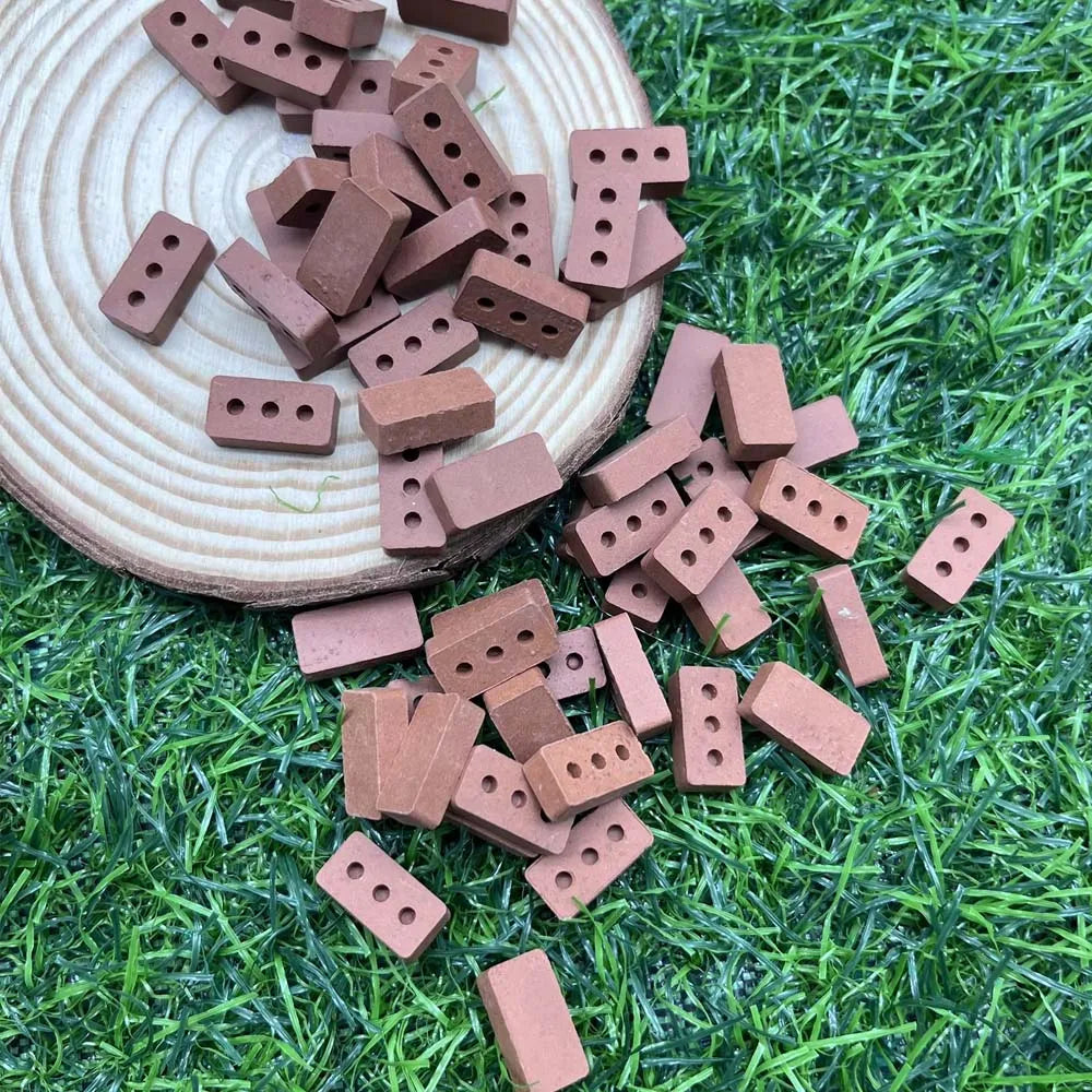 Mini Red Brick 100/200pcs -DIY Miniature Brick Building Realistic Fake Bricks, for Fairy Garden Construction,Party Decorations Oasis Select