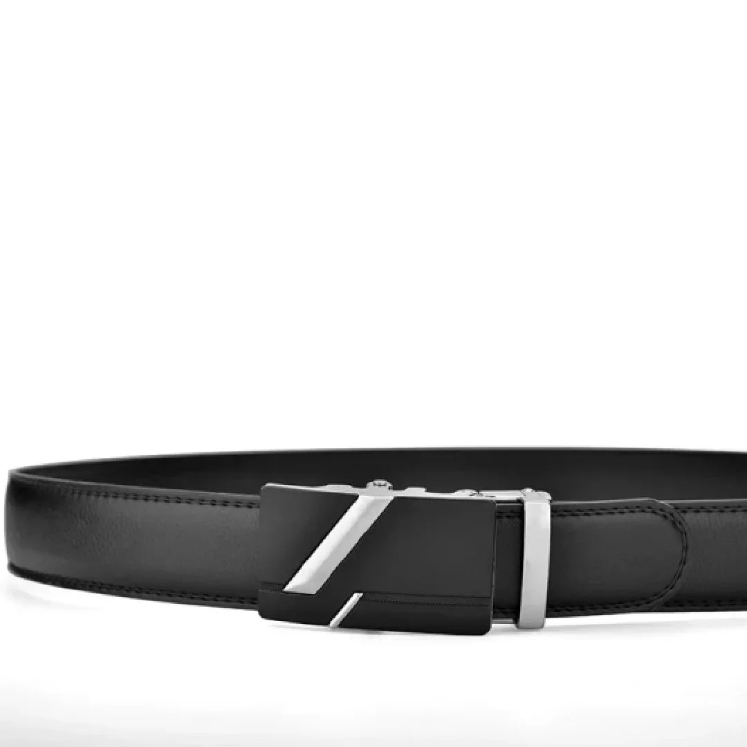 Men's high-quality PU leather belt, men's belt metal automatic buckle, long plus size luxury belt Oasis Select