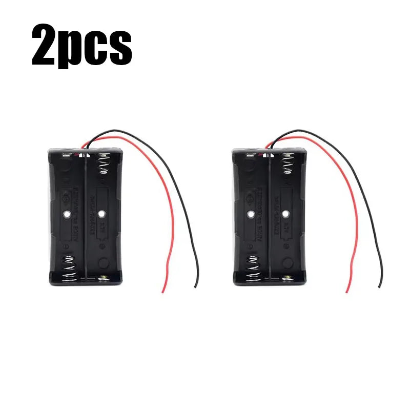 1/2pcs Black Plastic DIY Battery Storage Case Clip Holder Container 1 2 3 4 Slot 18650 Battery Storage Box Case Wire Lead Pin Oasis Select 2pcs-B