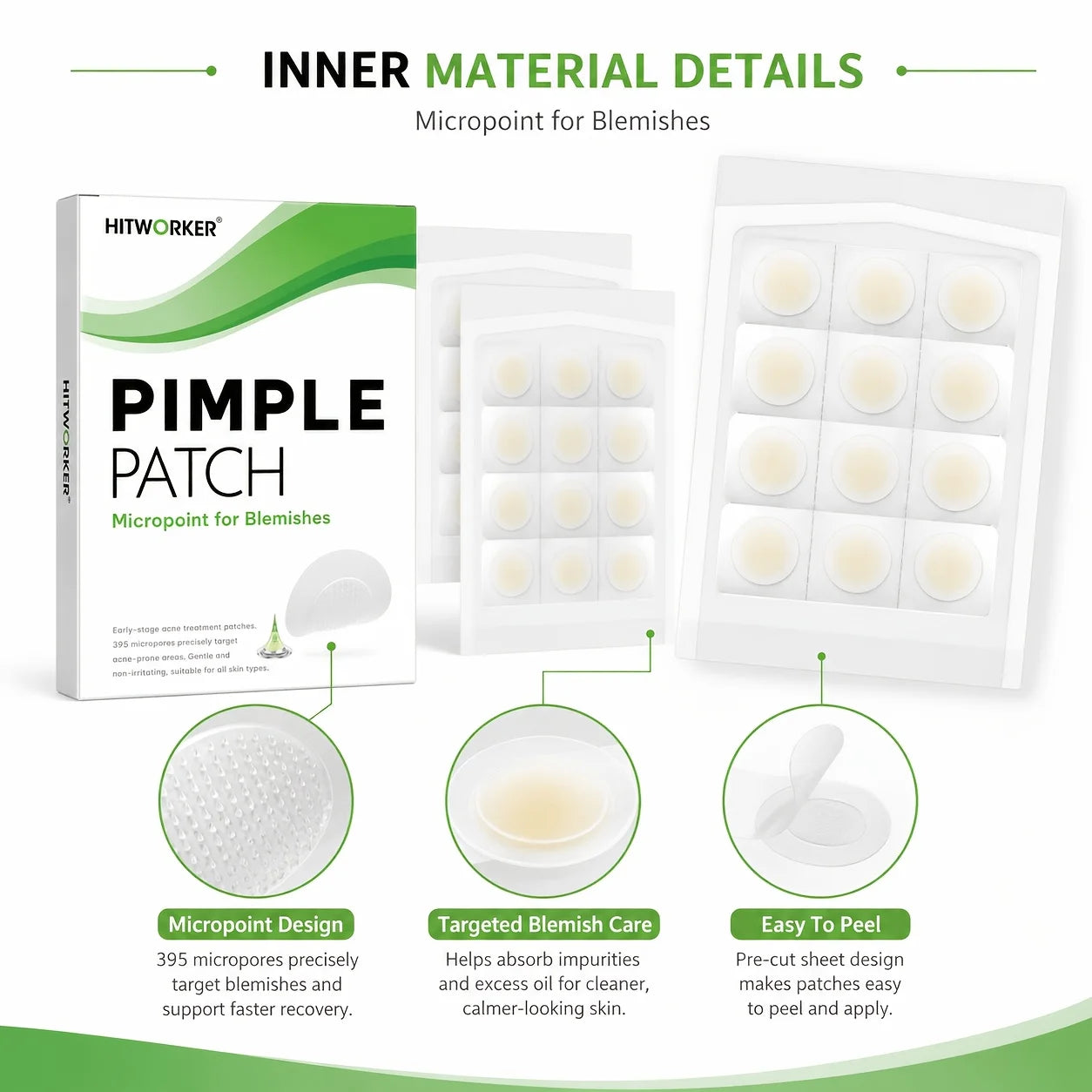 12/24pcs tea tree oil facial hydrogel acne patch, ultra-thin waterproof acne patch stickers, suitable for all skin types Oasis Select