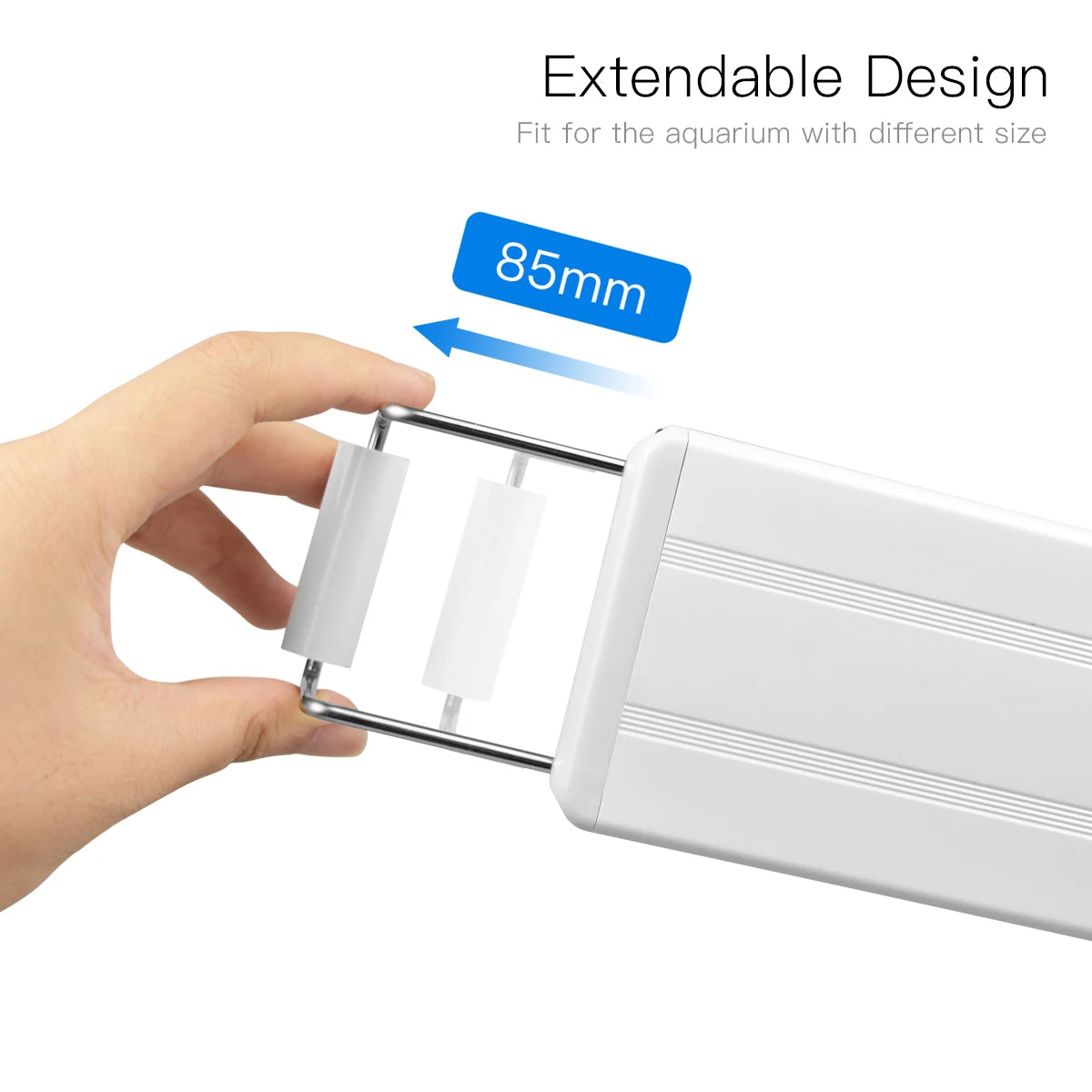 LED Aquarium Light Extensible Clip-On Aluminum Bar Fish Tank Aquatic Plant Grow Lamp Blue/White 3-Color Change with 220V EU Plug Oasis Select