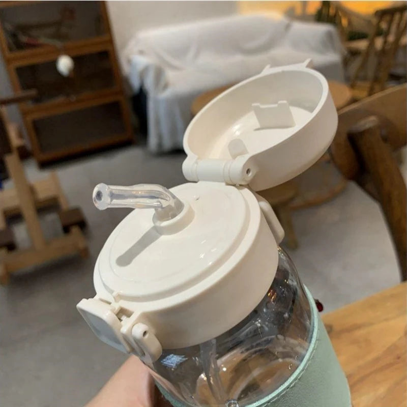 500ml Water Bottle with Straw Portable Clear Leakproof Drinking Bottle Outdoor Travel Office Essential Coffee Tea Water Bottle Oasis Select