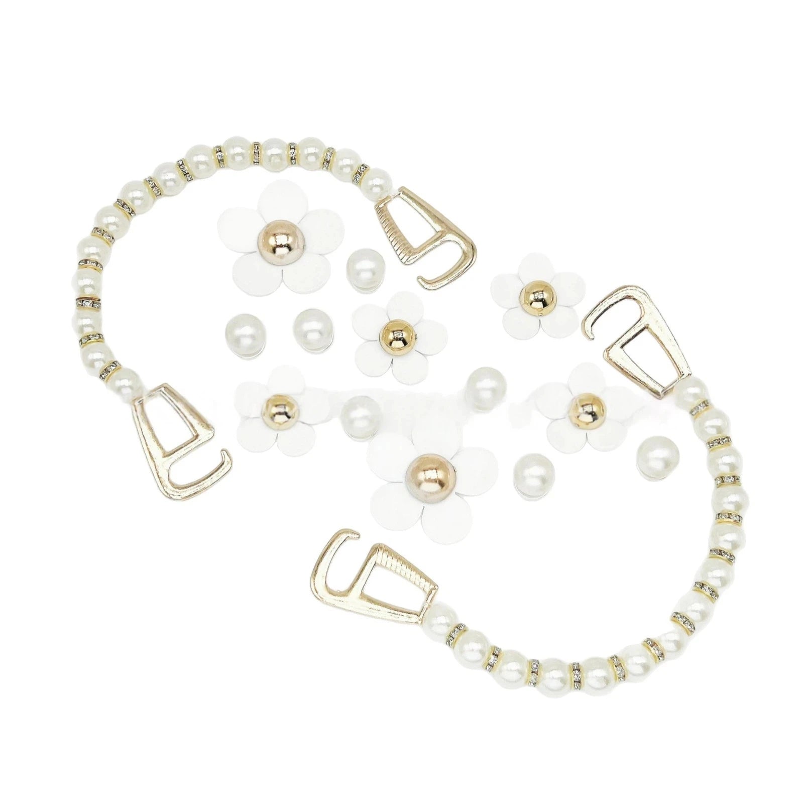 Fashionable shoe accessory set, with a shoe chain clasp, removable, suitable for sandals and flip-flops. Oasis Select CJ-161