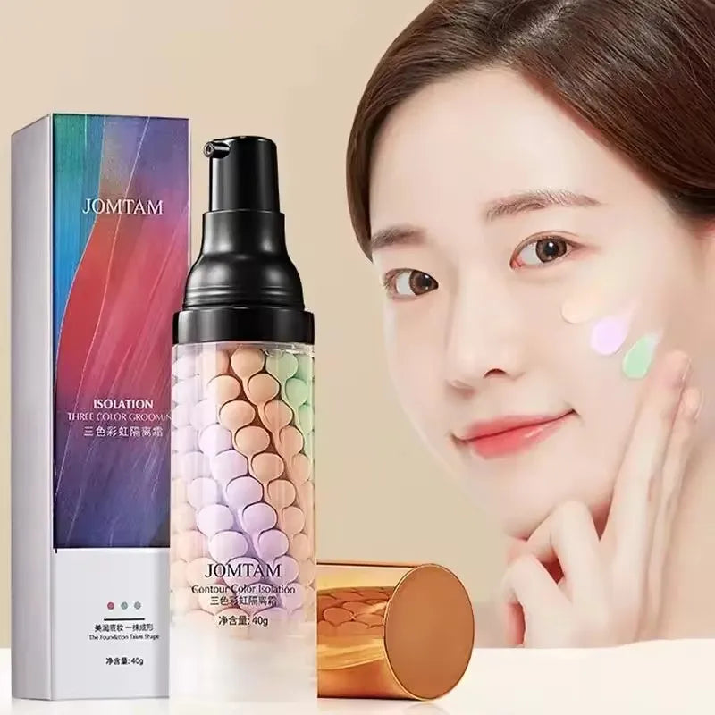 SADOER Tri-Color Contour Primer Cream | Waterproof Base 40g