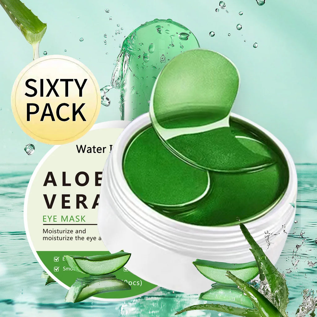60pcs Aloe Vera Collagen Eye Mask Anti Dark Circles Removal Eyes Bags Moisturizing Firming Eye Patches Eyes Skin Care Products Oasis Select