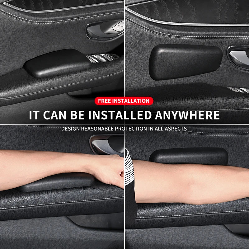 Leather Car Knee & Elbow Cushion Pad | Memory Foam Armrest Support