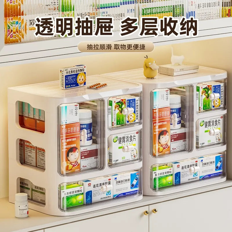Storage box, multi-layer dust-proof drawer style medicine cabinet, household storage, regular medicine box Oasis Select