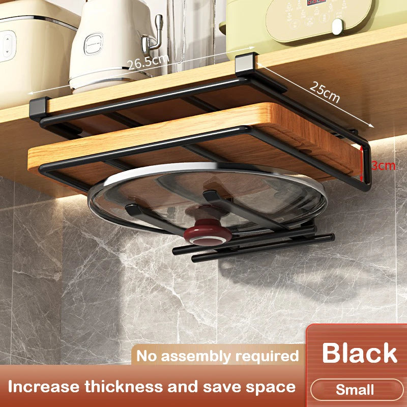 Under Cabinet Basket Shelf & Cutting Board Rack Organizer