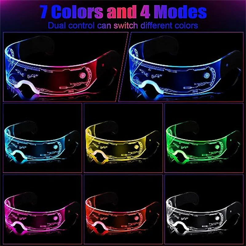 LED Light-Up Party Glasses – 7-Color Luminous Goggles