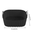 Silicone Air Fryer Pot Tray Food Safe Reusable Square BBQ Barbecue Pad Plate Airfryer Oven Baking Mold Basket Pan for Kitchen Oasis Select Black 1PC