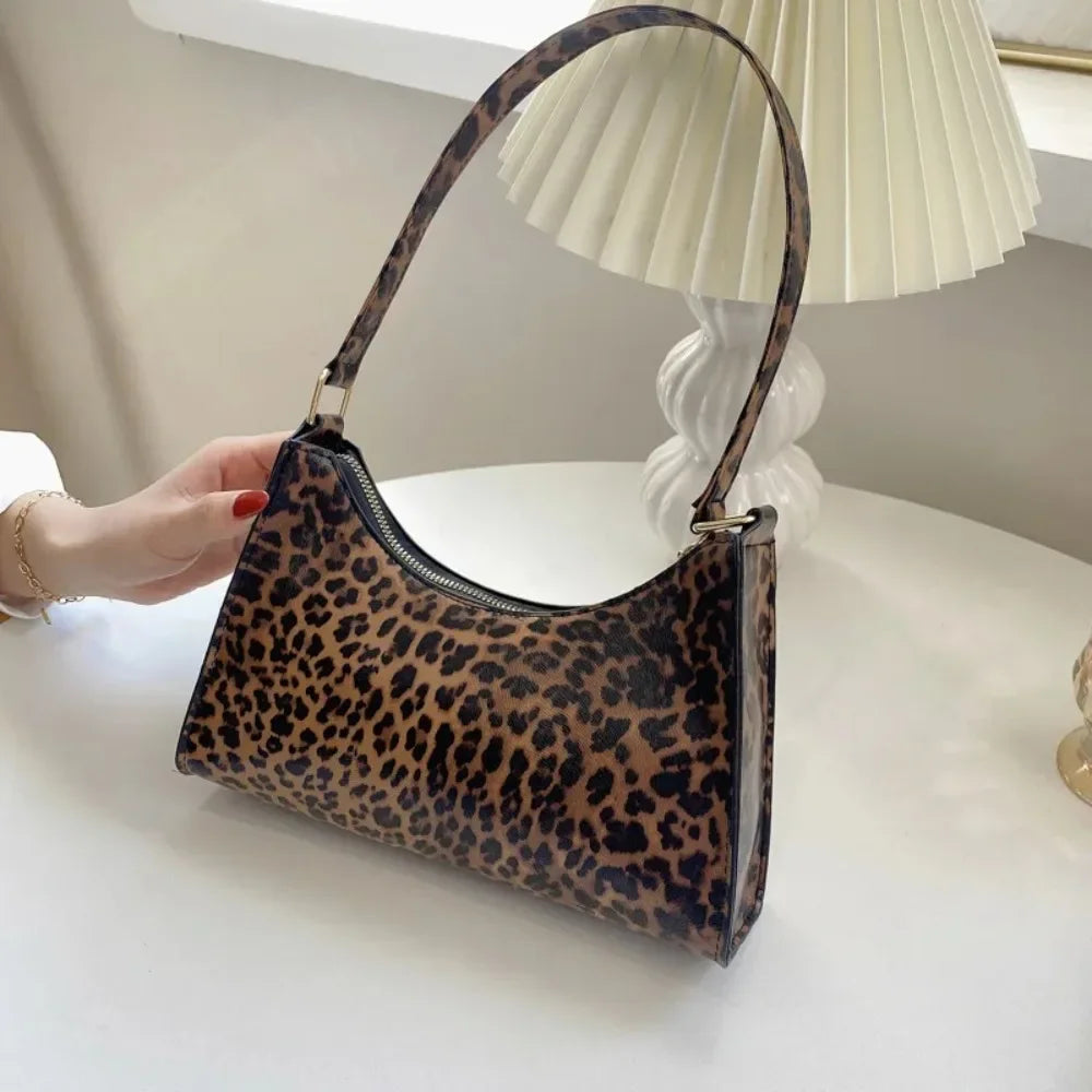 Summer New Shoulder Bags for Women High Quality Zebra Underarm Handbags PU Leather Leopard Armpit Purse Bag Oasis Select