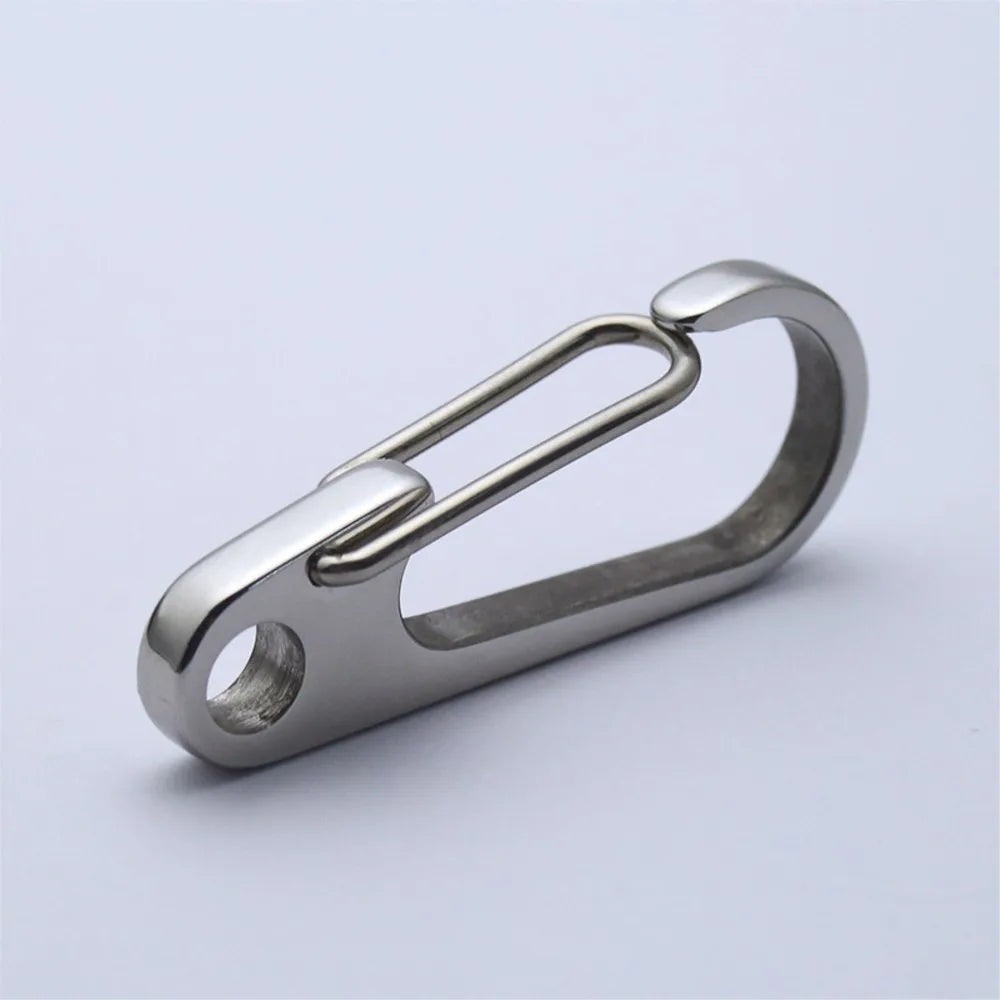 2pcs Stainless Steel Small Mini Carabiner Clip Spring Snap Hook Keychains for DIY Key Rings Camping Backpack Jewelry Accessory Oasis Select