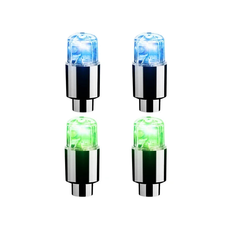 2/4/8Pcs Tire Valve Cap Lights Durable Tire Lights For Car Air Valve Caps With Lights For Motorcycles Bicycles Electric Vehicles Oasis Select 2 Blue-2 Green