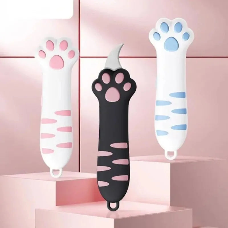 Mini Portable Cat Claw Utility Knife Creative Hand Account Decor Paper Cutting Tools Art Supplies Cute Cat Paw Sharp Box Cutters Oasis Select