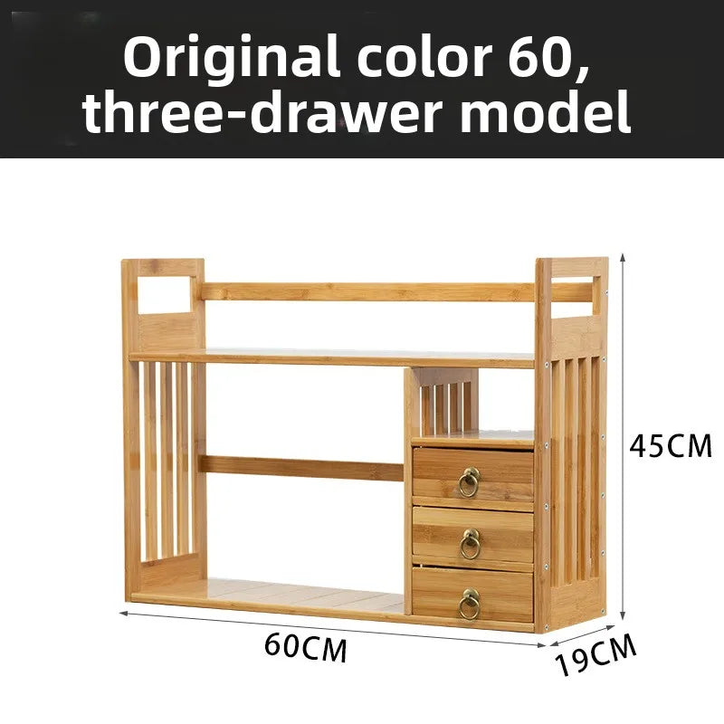 Nanzhu with pumping office small bookshelf desktop storage simple desktop bookshelf student bookshelf shelf Oasis Select Three draws 60