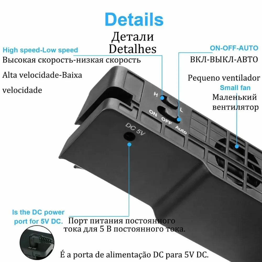PS4 / PS4 Pro / PS4 Slim Cooling Fan Stand & Console Holder