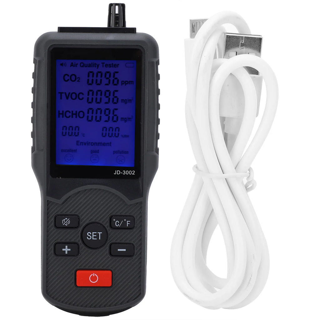Air Quality Monitor CO2 TVOC Temperature Humidity Detector Industrial Testing Equipment JD-3002 Temperature Humidity Detector Oasis Select