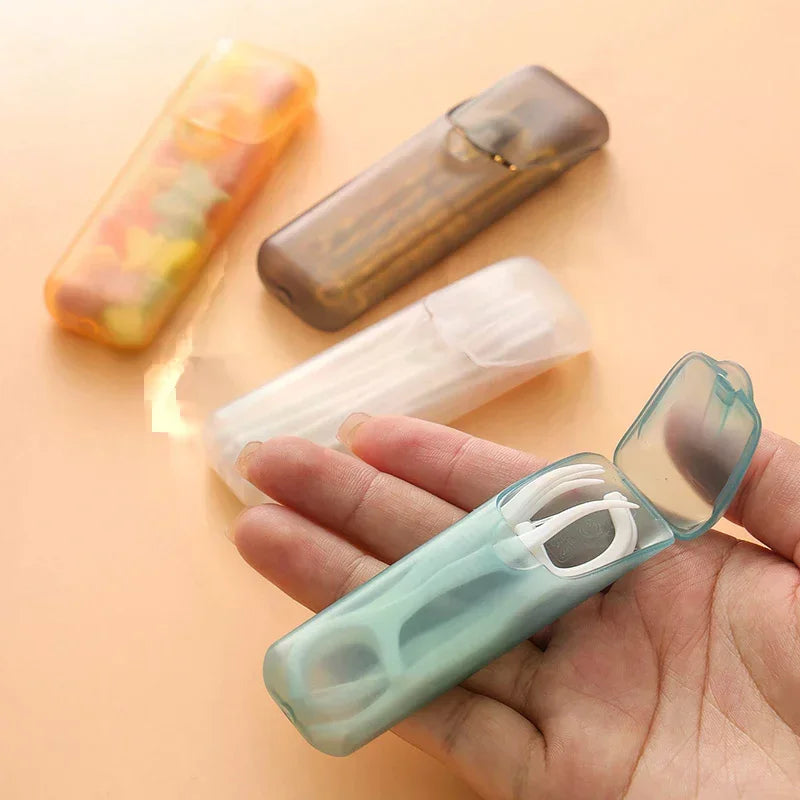 Mini Storage Box Travel Portable Transparent Toothpick Cotton Swab Box For Outdoor Travel Kitchen Restaurant Supplies Oasis Select