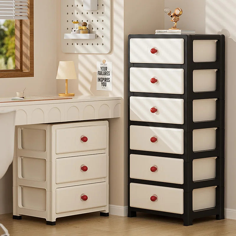 13.8 Inch Drawer Storage Cabinet,3-6 Tier with Bottom Wheels,Large Capacity Multi-Color Combos for Clothes/Snacks/Toys Oasis Select