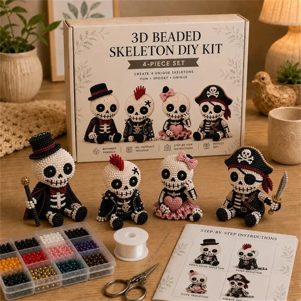 3D Beaded Animal Craft Kit – DIY Bead Pet Keychain Making Set