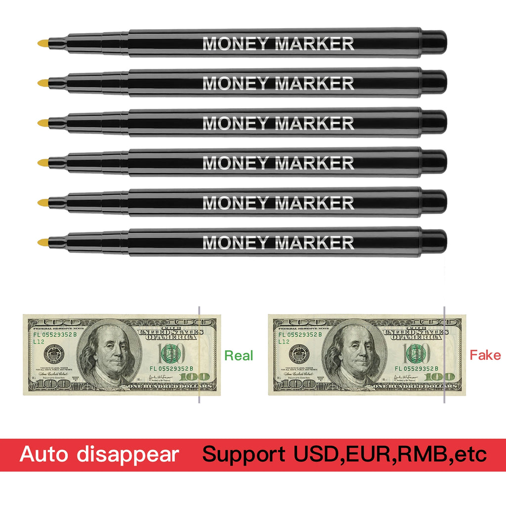 12pcs Counterfeit Pen Fake Money Detector Markers for EURO USD RMB and Other Countries Bills Cash Check Easy and Fast to Use Oasis Select
