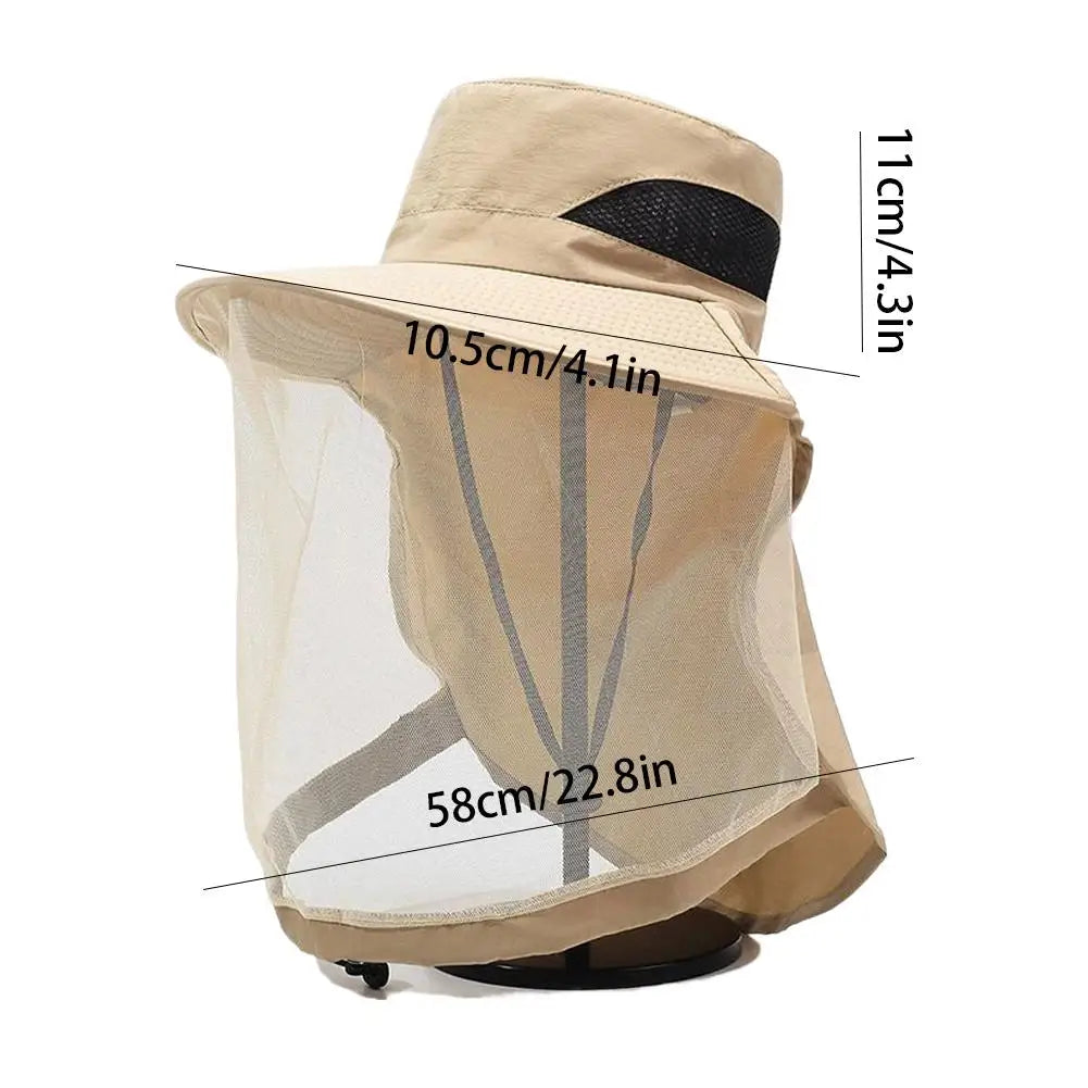 Mosquito Net Sun Hat – Full Mesh UV Protection Fishing Cap