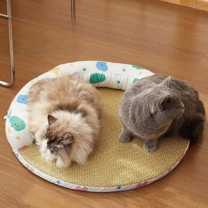Summer Mat Cat Nest Can Be Disassembled and Washed Pet Sofa Cat Bed Four Seasons General Cooling Kennel Mat Oasis Select