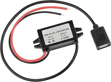 DC To DC 12V/24V Step Down To 5V 3A 15W Converter Waterproof Buck Module Power Adapter For Car Radio Dash Cam GPS Navigation Oasis Select USB Connector 12V 24V 5V 3A