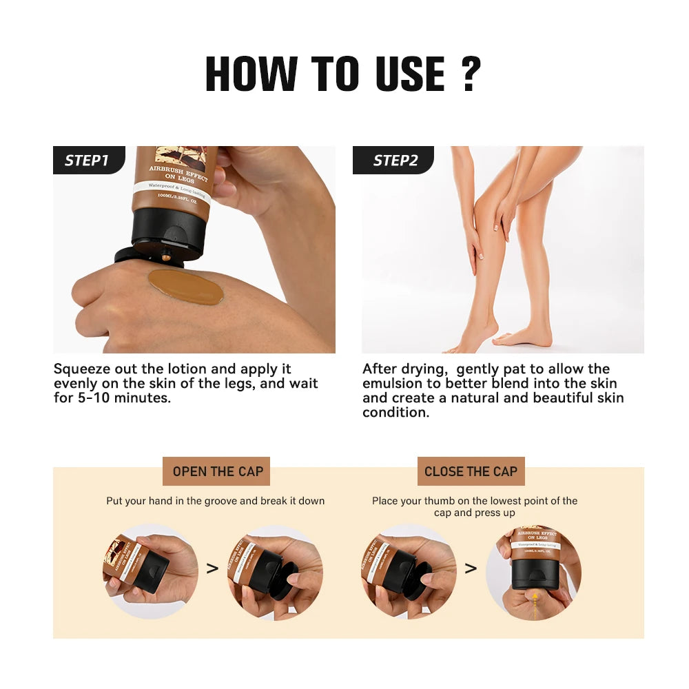 100ml Leg Makeup Long-lasting Waterproof And Anti-Transfer Concealer Even Skin Tone Wheat Tan Brown Liquid Foundation Oasis Select