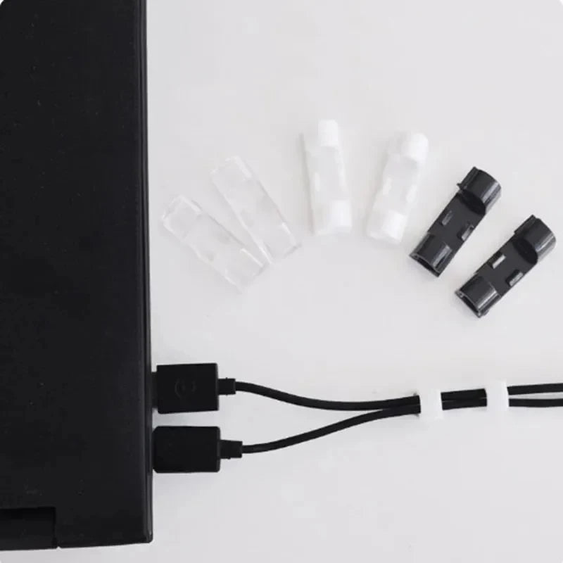 20/40pcs Adhesive Cable Clips Wire Holder For Wall Strong Self-Adhesive Stickers Cord Management Organizer For Desk Car Office Oasis Select