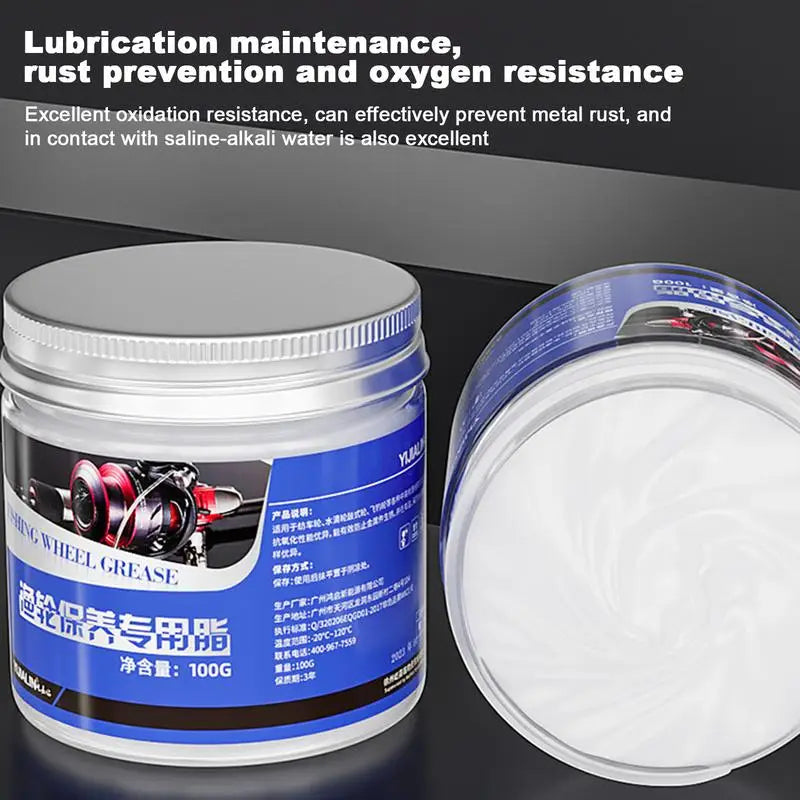 100g Marine Fishing Reel Oil Fishing Reel Grease with Rust Prevention Fishing Reel Lubricant Extreme Temperature Resistant Oasis Select