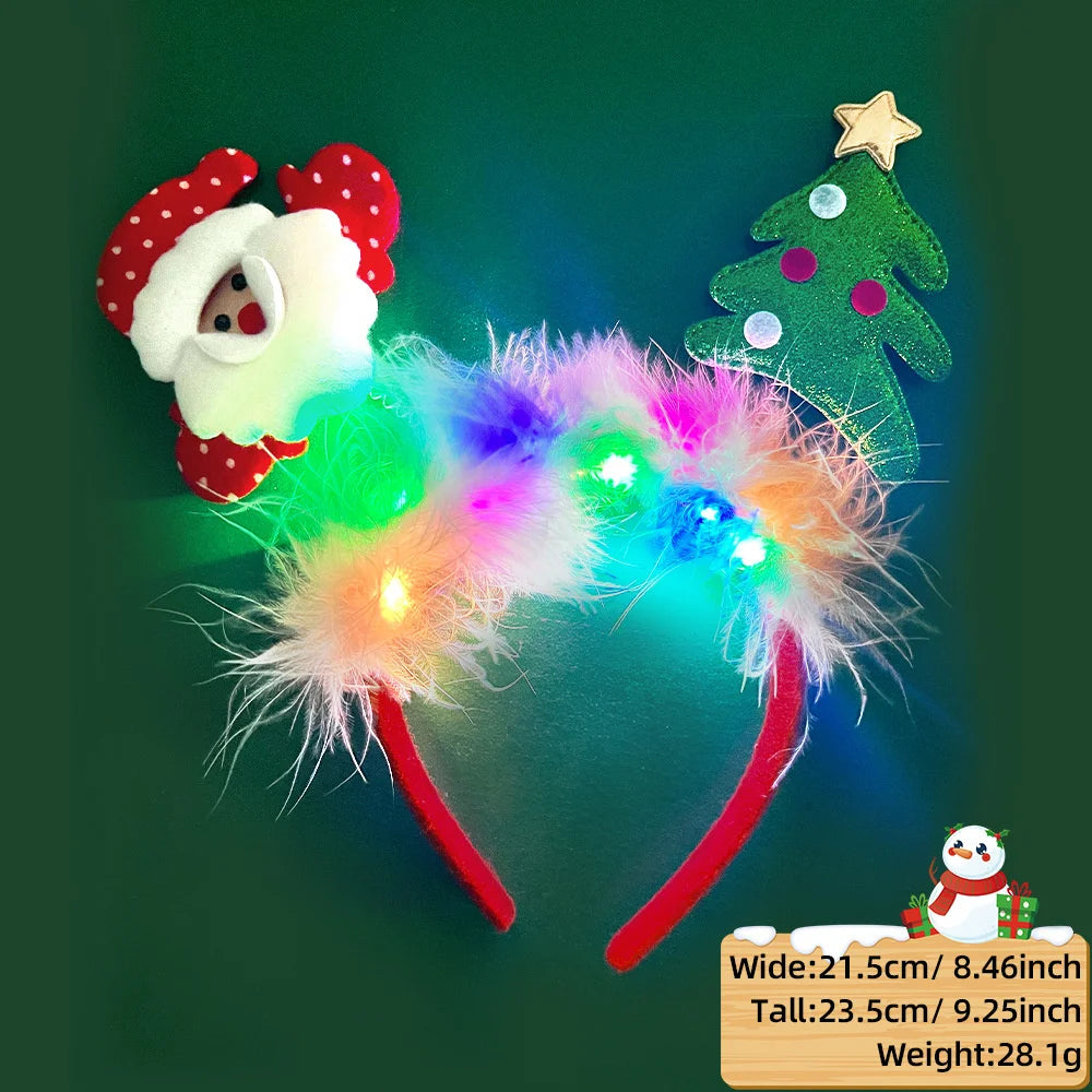 LED Christmas Feather Glow Headband – Kids Party Costume