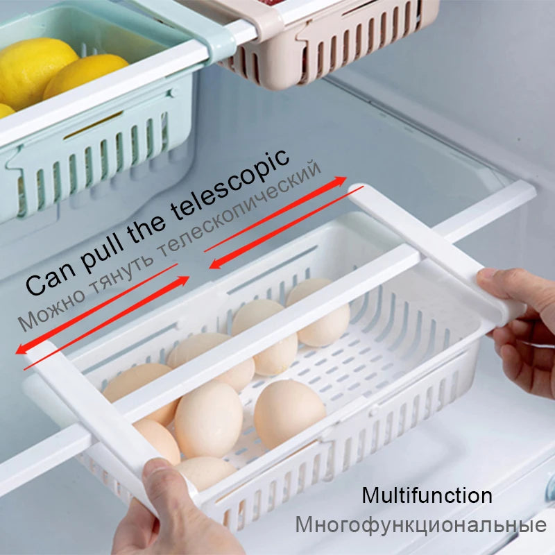 Adjustable Retractable Fridge Storage Rack & Drawer Organizer Kitchen Storage Rack Oasis Select