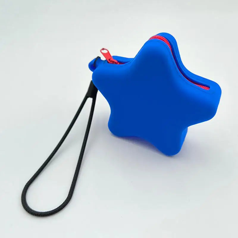 Creative Silicone Coin Purse Portable Zipper Cosmetic Bag Starfish Shape Earphone Bag Women Girls Multifunction Storage Bag Oasis Select Dark blue