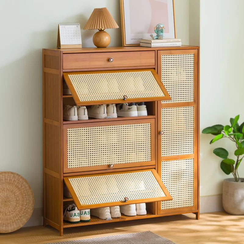 rack household economical indoor simple door storage artifact large capacity multi-layer with cabinet door dust shoe cabinet Oasis Select