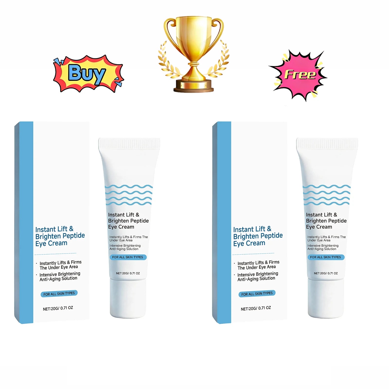 Peptide Eye Cream – Hydrating, Firming & Brightening | 20g Peptide Eye Cream Oasis Select Buy 1 Get 1 Free