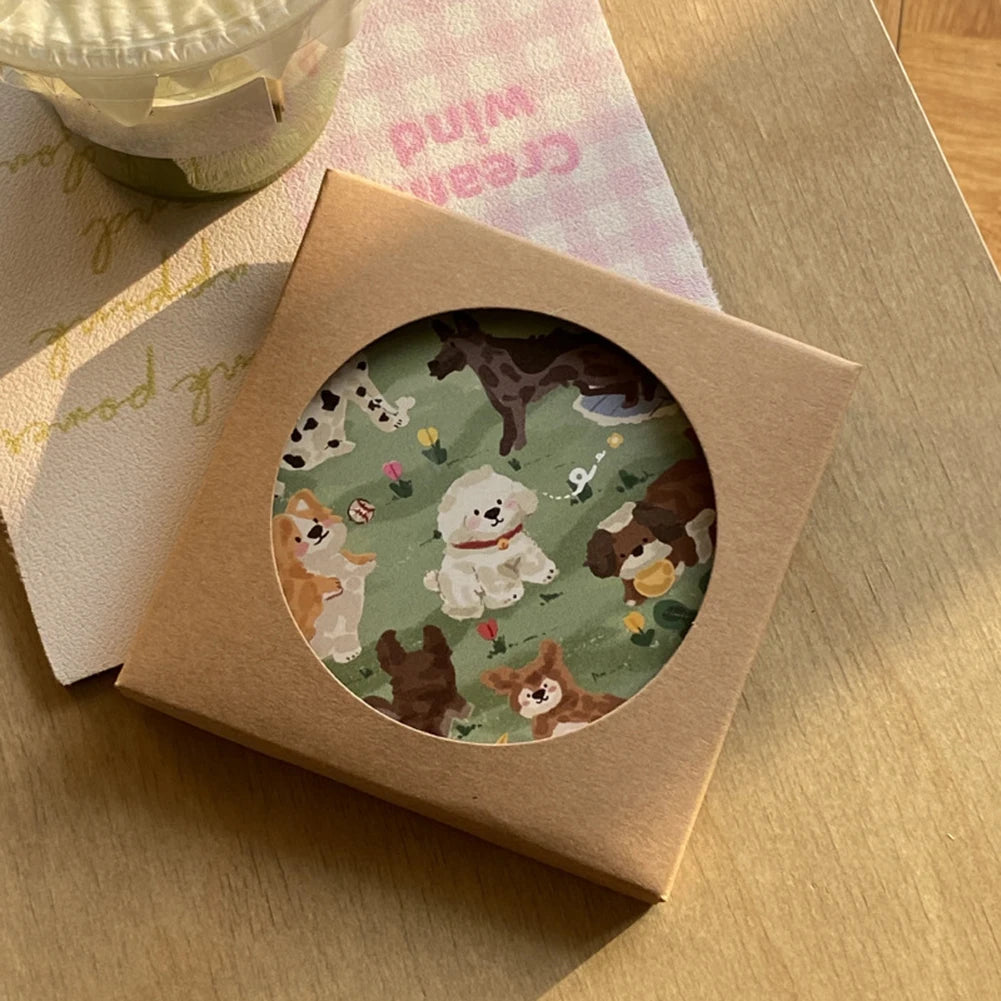 Cute Dog Ceramic Coaster | Absorbent Round Drink Mat