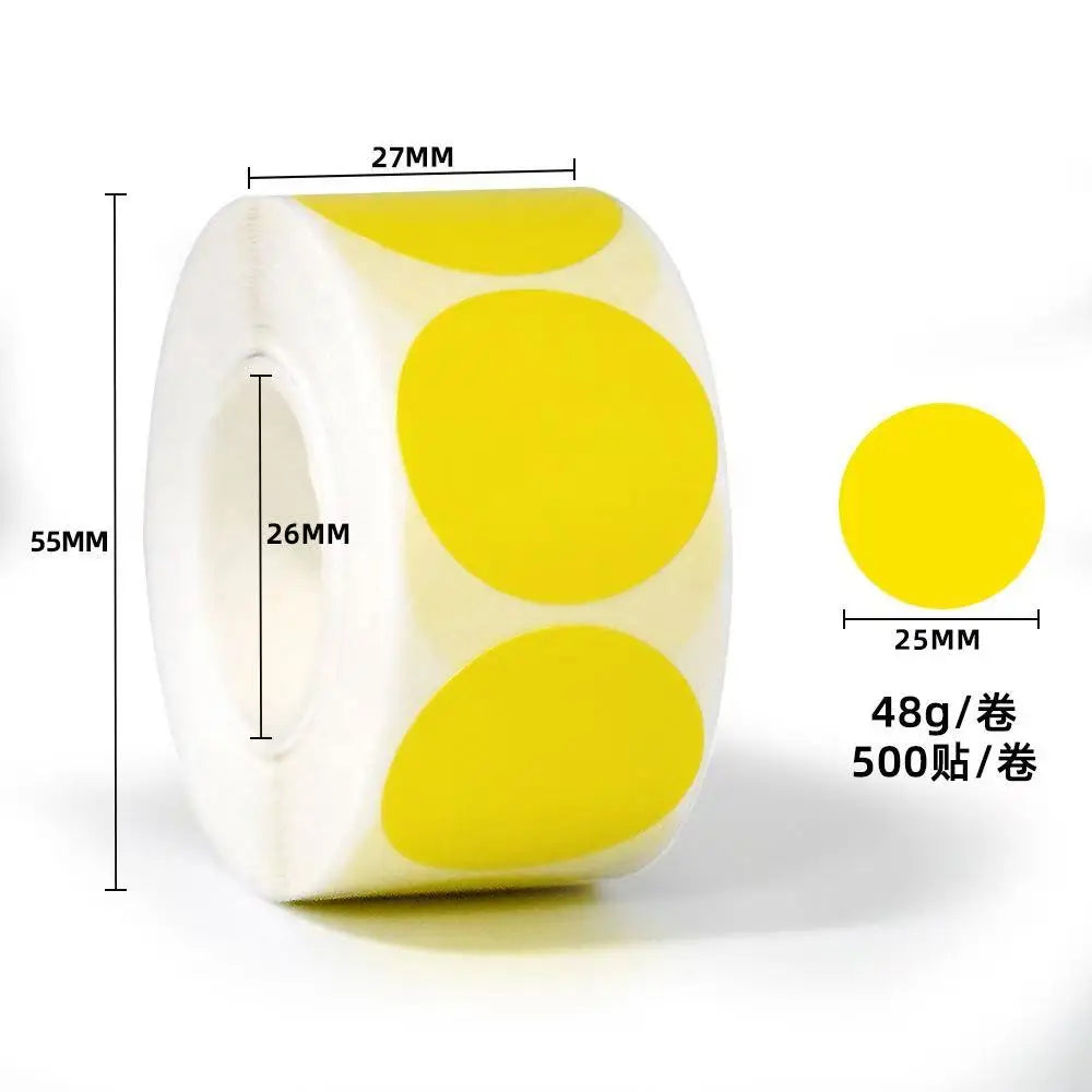 Colored Dot Stickers, Labels Circle Dots Labels Circle Stickers for Office,Classroom,Family（Etc - 10 Colors, 500 Labels/Roll） Oasis Select YELLOW
