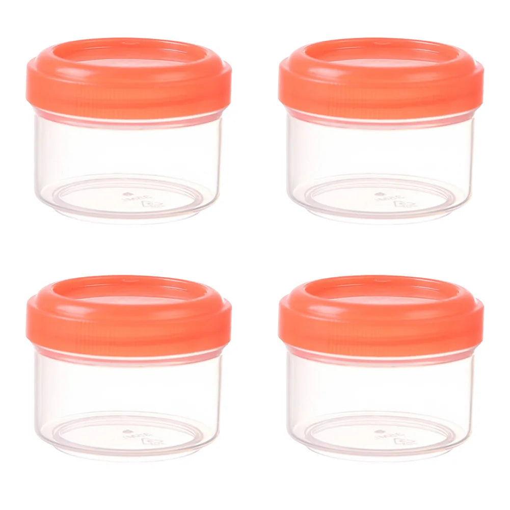 4Pcs 35ml Food Containers With Lids Stackable Plastic Storage Boxes For Sauce Condiment Snacks Kitchen Meal Prep Organization Oasis Select Orange