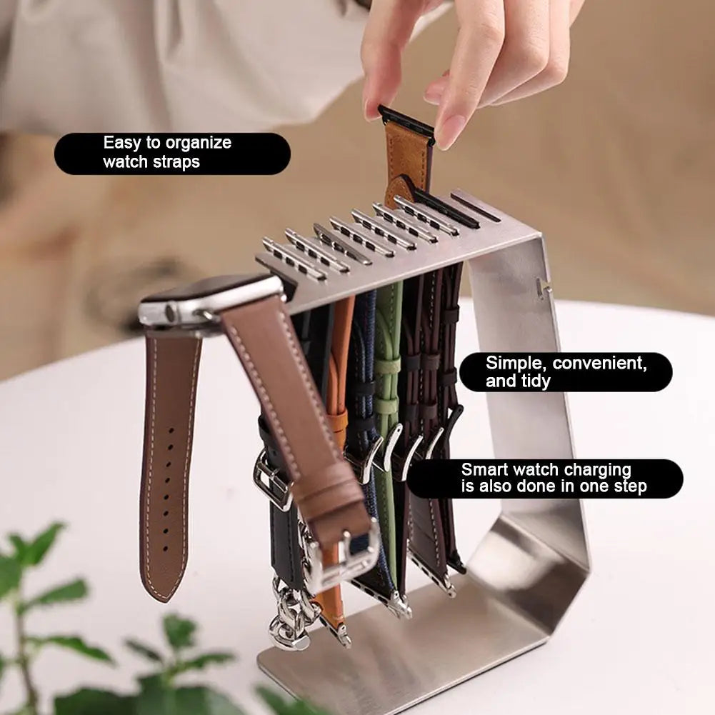 Apple Watch Charging Stand & Strap Organizer – Steel Desk Dock
