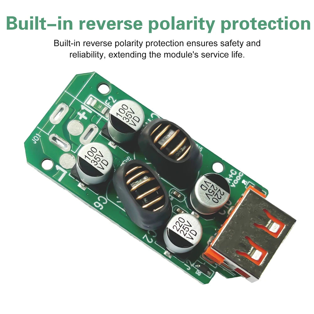 DC 9V-30V Car Mounted Step-Down Charging Module VOOC Multi Protocol USB A 30W+Type C 20W Dual Port Fast Charging Module Oasis Select