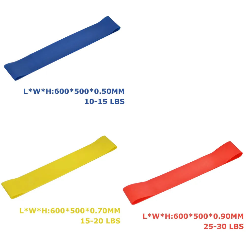 1/3/4Pcs Resistance Bands Yoga Band Fitness Exercise Training Hip Tension Band Leg Squat Dance Elastic Loop Stretch Band Oasis Select yellow-red-blue