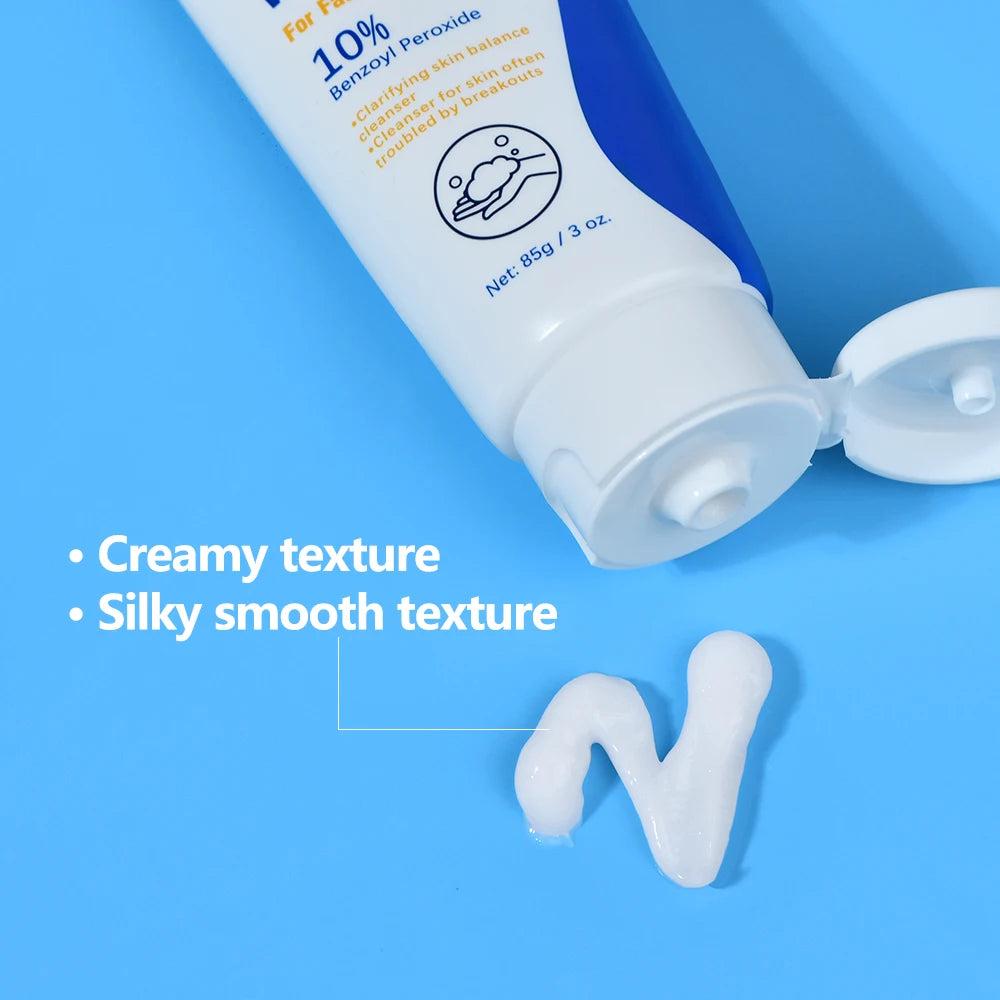 Acne Foaming Wash Benzoyl Peroxide 10% Maximum Antimicrobia Moisturizers reduces redness For Face & Body Skin Care Face Wash Oasis Select