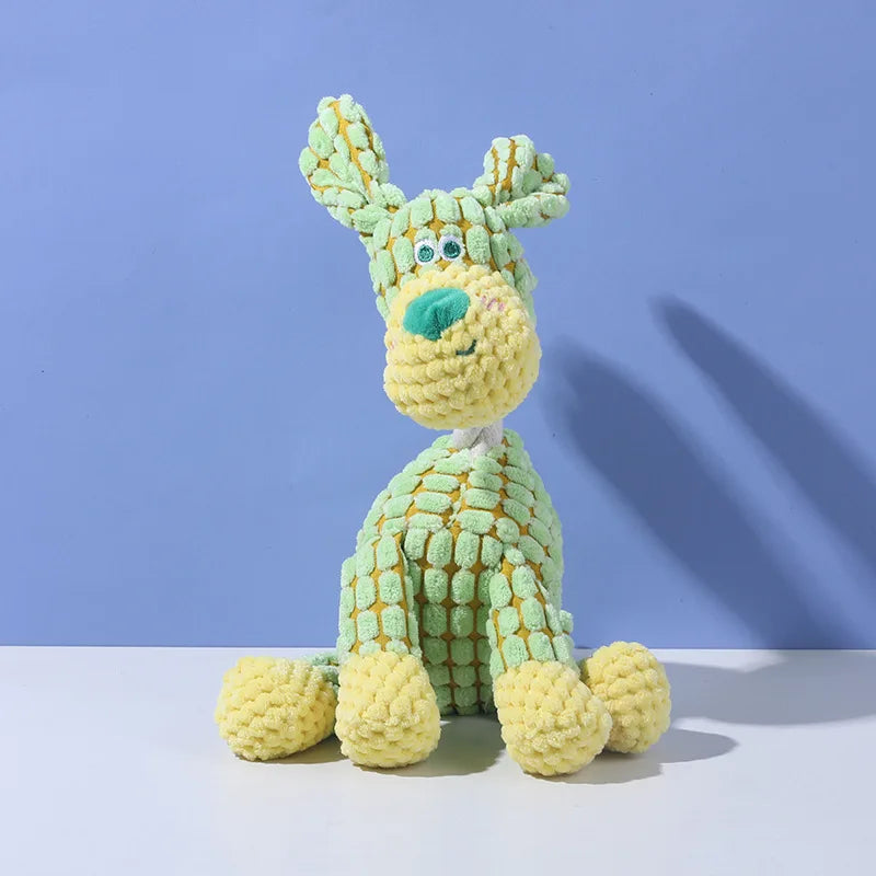 Tough Bite-Resistant Funny Donkey Plush Dog Toy | Squeaky Sound & Teeth Grinding Design | Interactive Chew Toy for Dogs Oasis Select Green Dog 13x25cm
